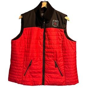 Lauren Active Ralph Lauren Size 2X Quilted Vest Red Black Sporty Warm Cozy Layer
